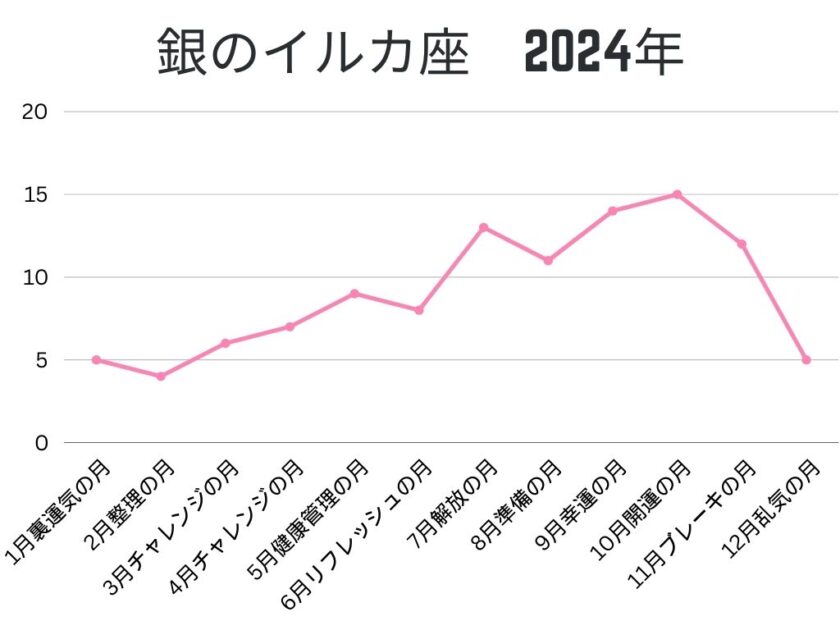 銀のイルカ座2024年運気グラフ